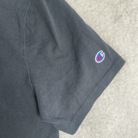 VTG Champion Shirt Mens Large Black Big Logo Embroidered Heavy Cotton Heritage - Picture 6 of 11